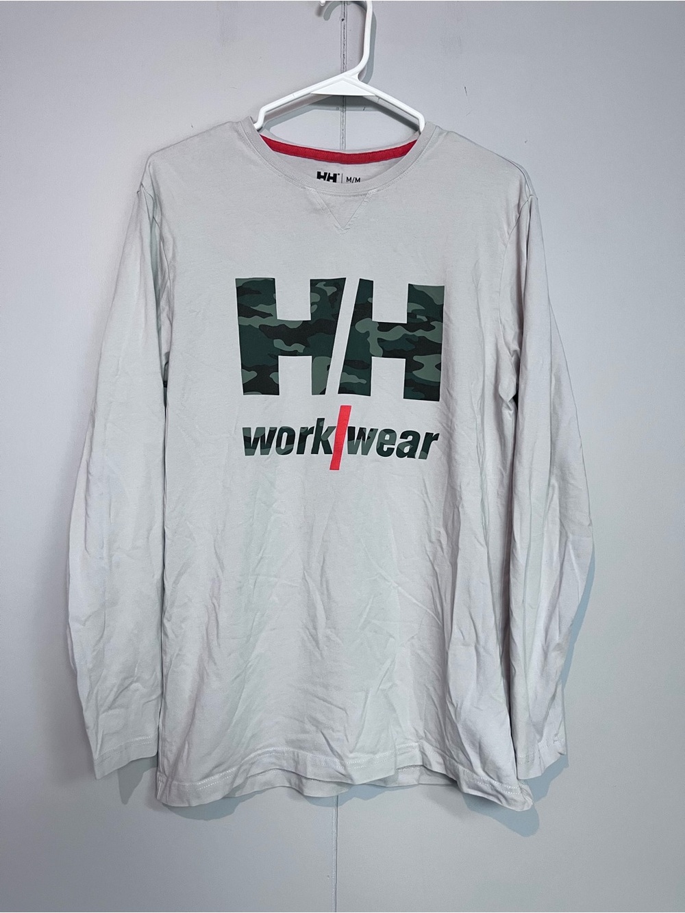 Helly Hansen HH Workwear Long Sleeve Shirt Camo Logo Cotton Blend M